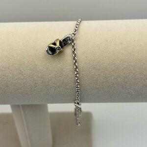 Brighton Sandal Anklet Ankle Bracelet Silver Plated Two-tone Shoe Crystals & Tin